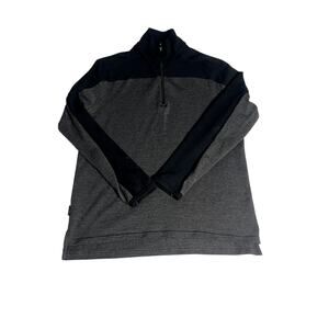 Men's Charcoal and Black Quarter-Zip Pullover Sweater